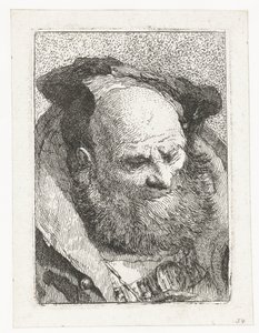 あごひげを生やした老人 頭のコレクション（シリーズタイトル） Raccolta di Teste (シリーズタイトル) 作： Giovanni Domenico Tiepolo