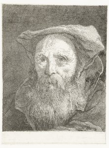 ひげとベレー帽の老人 頭のコレクション（シリーズタイトル） Raccolta di Teste (シリーズタイトル) 作： Giovanni Domenico Tiepolo