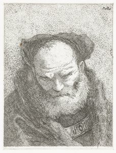 あごひげと頭を下げた老人 頭のコレクション（シリーズタイトル） Raccolta di Teste (シリーズタイトル) 作： Giovanni Domenico Tiepolo