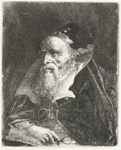 本と虫眼鏡を持つ老人 頭のコレクション（シリーズタイトル） Raccolta di Teste (シリーズタイトル) 作： Giovanni Domenico Tiepolo