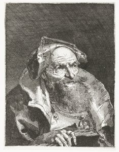 チェーンと本を持つ老人 頭のコレクション（シリーズタイトル） Raccolta di Teste (シリーズタイトル) 作： Giovanni Domenico Tiepolo