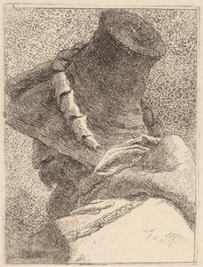 帽子をかぶった老人の横顔 作： Giovanni Domenico Tiepolo