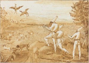 パンチネロハンティング水鳥 作： Giovanni Domenico Tiepolo