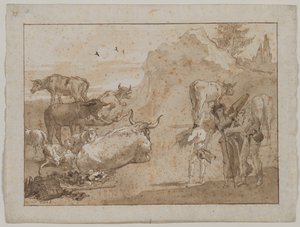 羊と牛 作： Giovanni Domenico Tiepolo