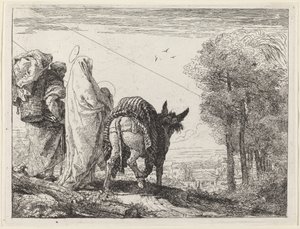 左の聖家族との逃走 作： Giovanni Domenico Tiepolo