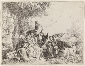 The Rest on the Flight、憧れの天使たちと 作： Giovanni Domenico Tiepolo