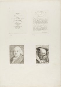 タイトル ページ、献辞、ジャンバッティスタ ティエポロの肖像、ひげを生やした老人 作： Giovanni Domenico Tiepolo