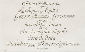 エジプトへの逃避』タイトルページ 作： Giovanni Domenico Tiepolo