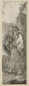 風景の中の二人の老人。 作： Giovanni Domenico Tiepolo