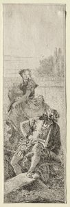 2人の農民。 作： Giovanni Domenico Tiepolo
