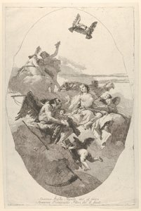 時間にキューピッドを託すヴィーナス、1758～80年。 作： Giovanni Domenico Tiepolo