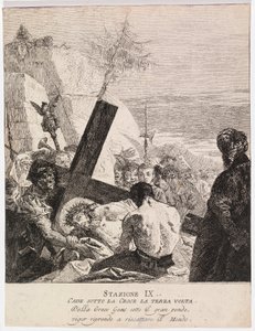 Via crucis - 駅IX。イエスは三度目に倒れる 作： Giovanni Domenico Tiepolo