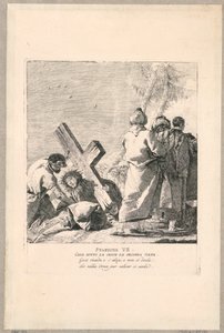 Via crucis - 第 7 留、彼は二度目に十字架の下に落ちる 作： Giovanni Domenico Tiepolo