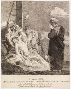 Via crucis - ステーション XIII.イエスは十字架から降ろされる 作： Giovanni Domenico Tiepolo