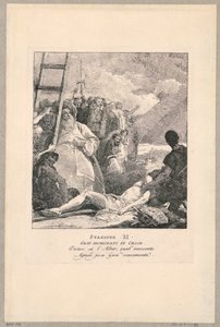 十字路経由 - 第 11 駅、十字架に釘付けにされたイエス 作： Giovanni Domenico Tiepolo