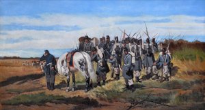 軍事偵察、偵察、1861年頃（油彩・キャンバス） 作： Giovanni Fattori