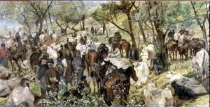マレンマ地方の家畜市場 作： Giovanni Fattori