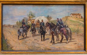 休息中の騎兵 作： Giovanni Fattori