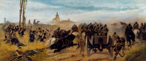 発見の聖母襲撃のエピソード 1864年頃 油彩・カンヴァス 作： Giovanni Fattori