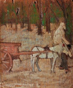 ポルタ・ロマーナ外の印象 1868-70年頃（油彩・板） 作： Giovanni Fattori