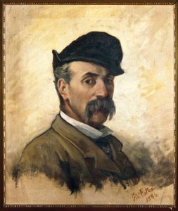 イタリア、フィレンツェ、59歳の自画像 作： Giovanni Fattori