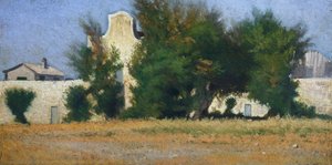 リヴォルノの田園風景とタマリスク 1867年頃 ジョバンニ・ファットーリ（1825-1908）作 作： Giovanni Fattori