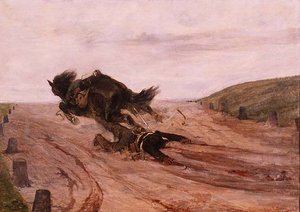 鐙（あぶみ）に捕まった男 作： Giovanni Fattori