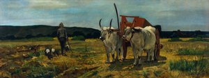 トスカーナのマレンマ、ジョヴァンニ・ファットーリ（1825-1908）、油彩、キャンバス、77.5X205.7cm 作： Giovanni Fattori