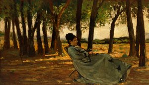 カスティリョンチェッロのマルテッリ夫人」ジョヴァンニ・ファットリ（1825-1908）作、油彩・キャンバス、20x35cm。