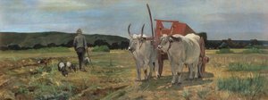 トスカーナのマレンマの牛車 作： Giovanni Fattori