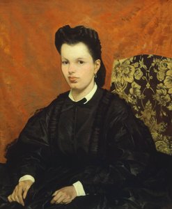 ジョヴァンニ・ファットーリ（1825-1908）による「最初の妻の肖像」、油彩・キャンバス、83x70cm 作： Giovanni Fattori