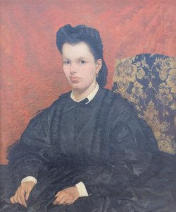最初の妻の肖像、c. 1865年、ジョヴァンニ・ファットーリ（絵画） 作： Giovanni Fattori