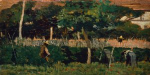 ジョバンニ・ファットーリの「庭師」。 作： Giovanni Fattori