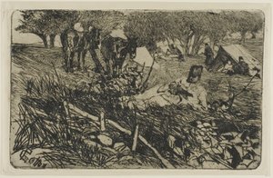 キャンプの手紙 作： Giovanni Fattori