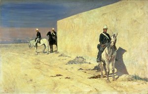 時計（白い壁）、1871年頃（パネル） 作： Giovanni Fattori