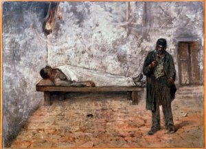 死体安置所または無関心 - 絵画 作： Giovanni Fattori