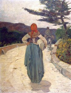 白い道 1887年頃 油彩・カンヴァス 作： Giovanni Fattori