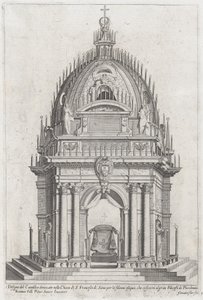フランチェスコ・ピッコロミーニのカタファルクのデザイン、1607年。 作： Giovanni Florimi