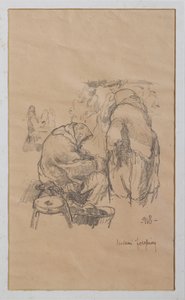 1918年の市場での女性（リソ） 作： Giovanni Forghieri