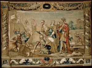 ディド、カルタゴの要塞の設計図をエネアスに見せる 作： Giovanni Francesco (1610 62) Romanelli