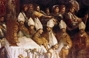 シャルルマーニュの戴冠式」（絵画 作： Giovanni Francesco (c.1488 1528) Penni