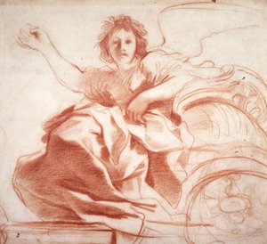オーロラ、1620年頃（紙に赤いチョーク） 作： Giovanni Francesco Barbieri