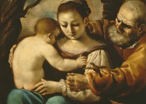 神聖な家族 作： Giovanni Francesco Barbieri