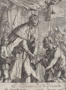 貧しい人々に施しをするセントルイス、1735年。 作： Giovanni Francesco Braccioli