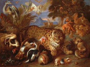 動物を魅了するオルフェウス 作： Giovanni Francesco Castiglione
