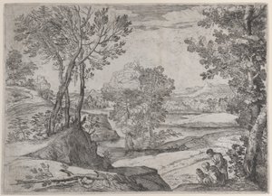 川辺に座る家族、1643年。 作： Giovanni Francesco Grimaldi