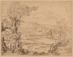 川と水道のある風景 作： Giovanni Francesco Grimaldi