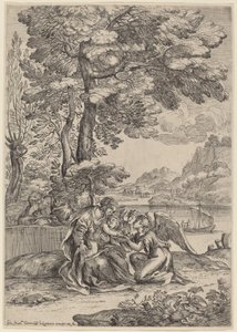 エジプトへの逃亡中の休息 作： Giovanni Francesco Grimaldi