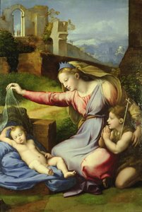 Virgin of the Veil（The Virgin of the Blue Diadem） 作： Giovanni Francesco Penni