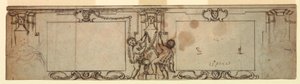 図面、彫刻パネル計画、1650年 作： ジョヴァンニ・フランチェスコ・ロマネリ